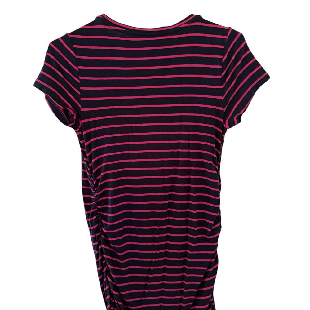 Liz Lange Maternity Dress Navy & Magenta Striped Women's Size XS Body Con Jersey - Picture 5 of 9